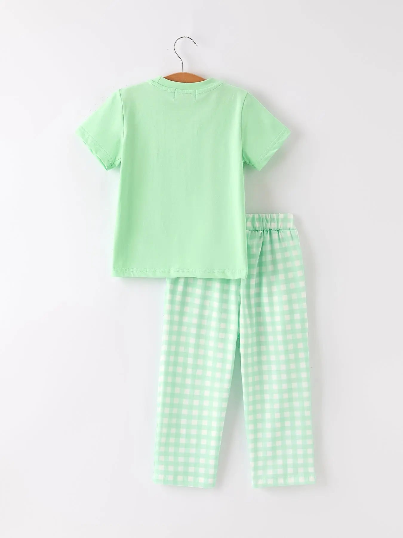 Rylee Faith Designs Fall Thanksgiving Green Chicken Smock Embroidered Plaid Boys Set - Apparel & Accessories > Clothing > Outfit Sets Outfit