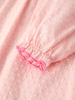 Autumn Halloween Light Pink Ghost Embroidery Smock Girl Dress by Rylee Faith Designs