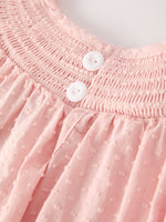 Autumn Halloween Light Pink Ghost Embroidery Smock Girl Dress by Rylee Faith Designs