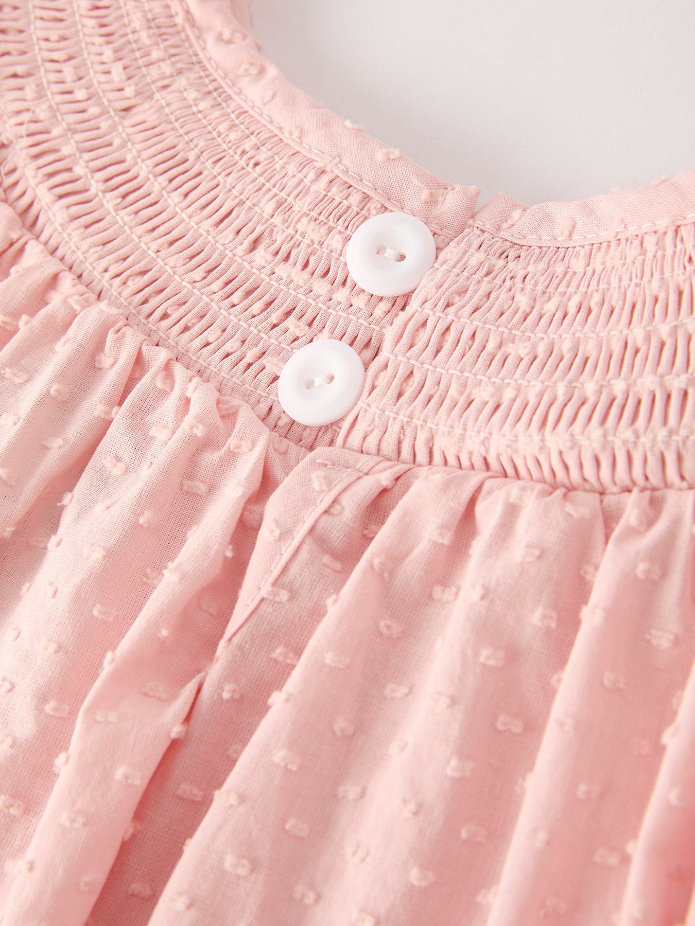Autumn Halloween Light Pink Ghost Embroidery Smock Girl Dress by Rylee Faith Designs