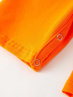 Rylee Faith Designs Fall Halloween Orange Embroidery Smocking Baby Boys Romper - Apparel & Accessories > Clothing > Baby & Toddler Clothing > Baby One-Pieces Romper