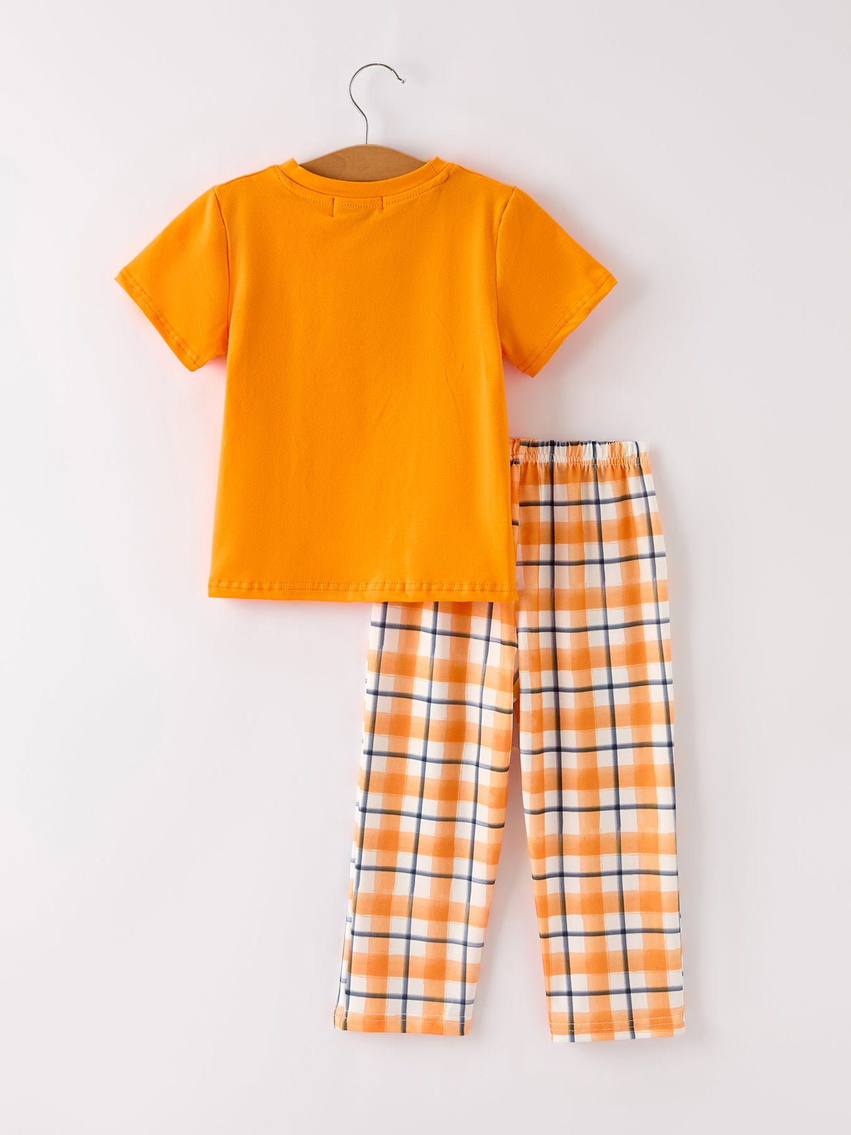 Fall Halloween Orange Embroidery Smocking Boys Set by Rylee Faith Designs