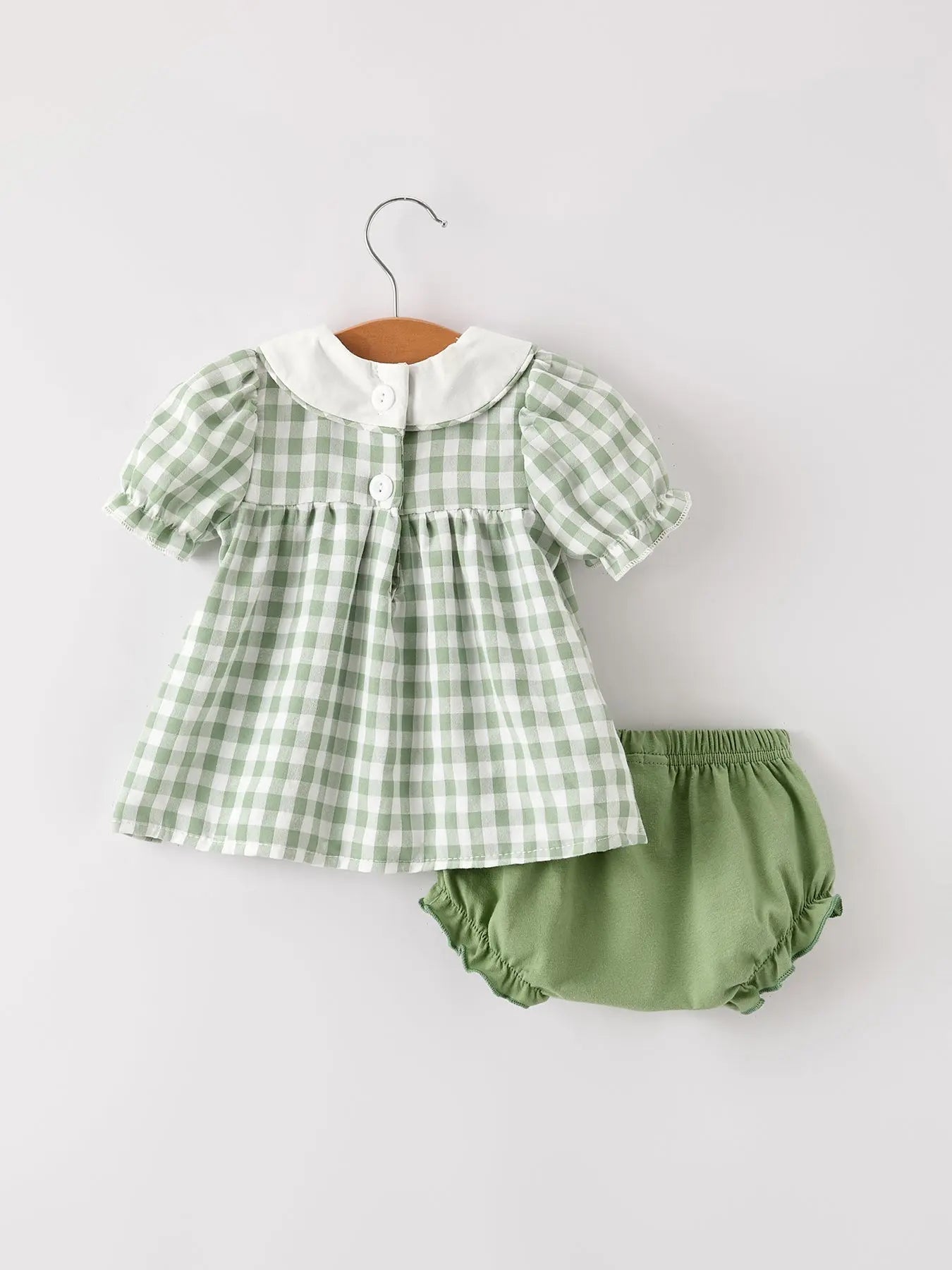 Fall Halloween And Thanksgiving Applique Plaid Girls Bloomers Romper Set Rylee Faith Designs