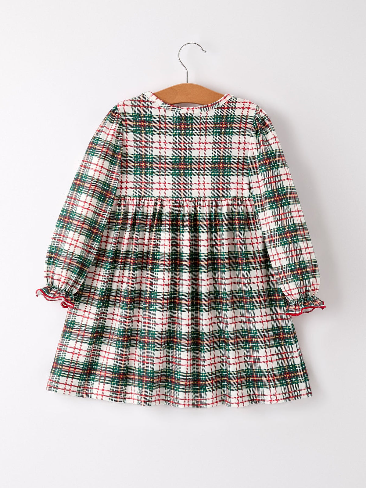 Christmas Embroidery Smocking Bow Plaid Girls Dress by Rylee Faith Designs