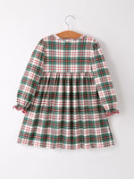 Christmas Embroidery Smocking Bow Plaid Girls Dress by Rylee Faith Designs