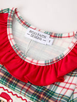 Christmas Embroidery Smocking Bow Plaid Girls Dress by Rylee Faith Designs
