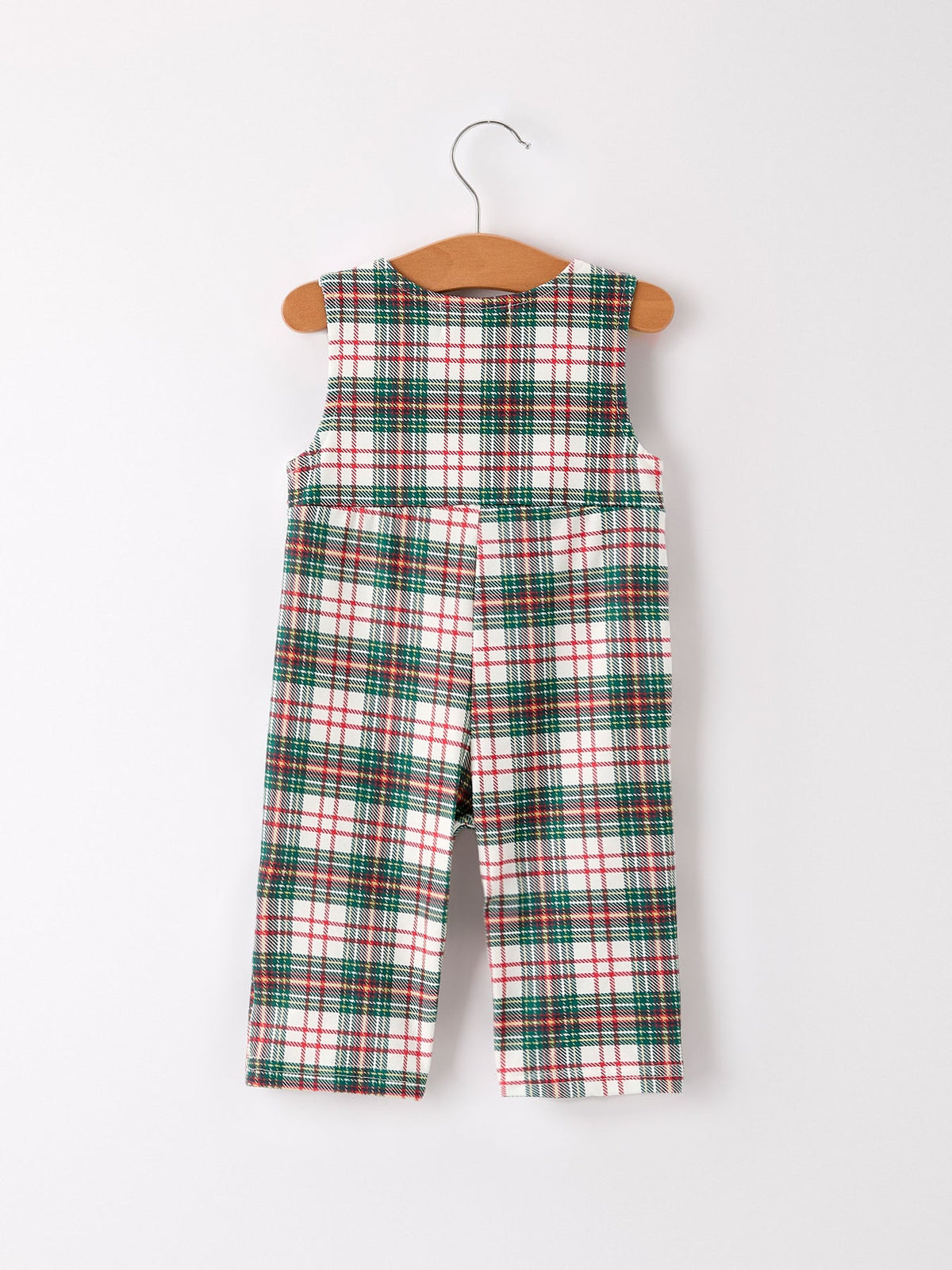 Christmas Jonjon Plaid Smocking Embroidered Boys Romper by Rylee Faith Designs