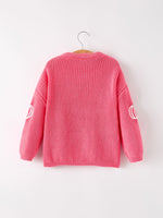 Fall Girls Thanksgiving Halloween Pumpkin Pink Pullover Sweater by Rylee Faith Designs
