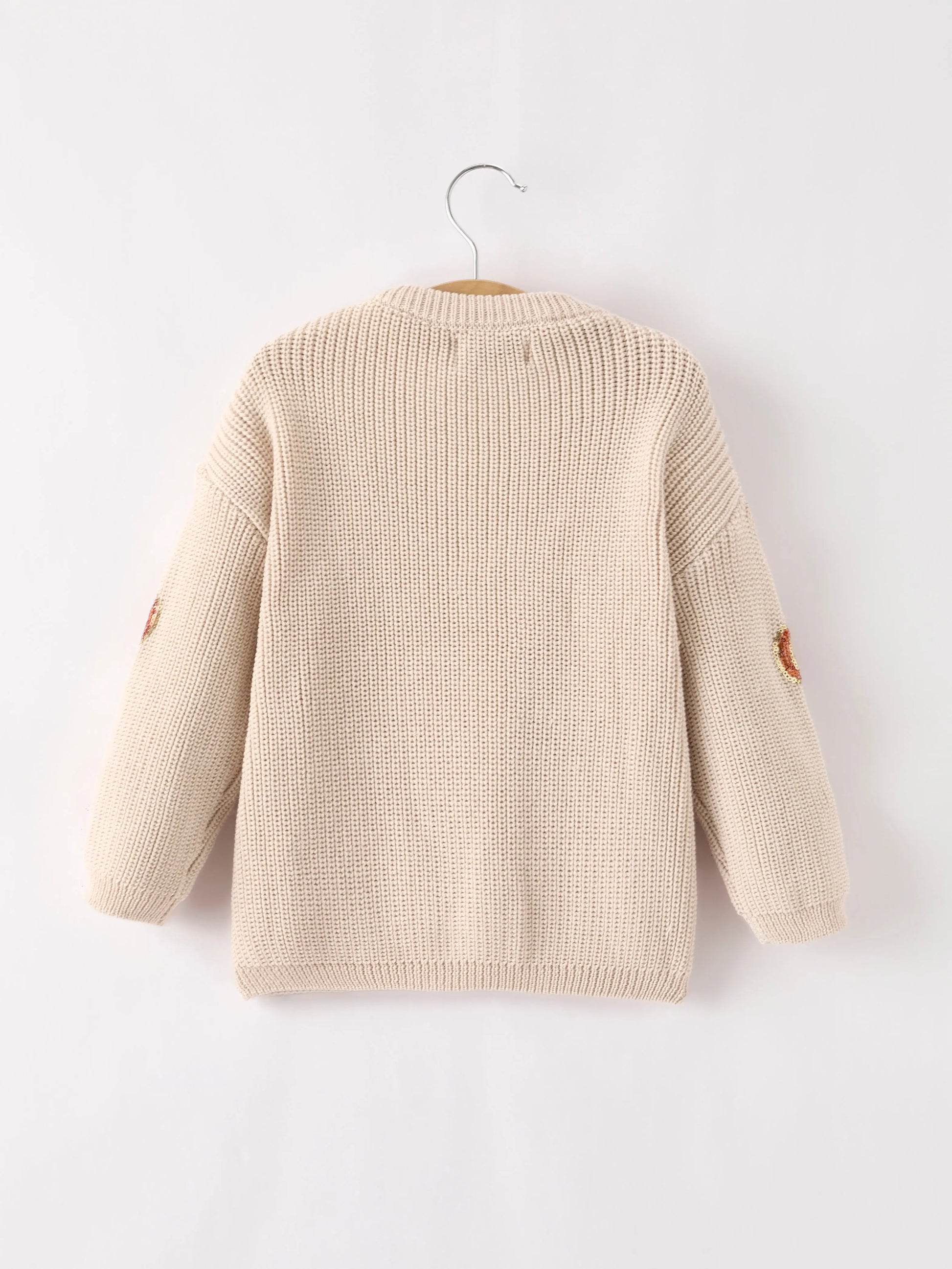 Thanksgiving Halloween Pumpkin Sequin Sweater Beige Perfect for Fall Rylee Faith Designs