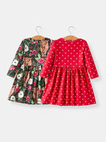 Winter Christmas Print Girls Dress Set (2 Pieces) by Rylee Faith Designs