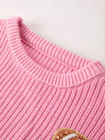 Rylee Faith Designs Winter Christmas Pink Football Girls Pullover Sweater - Apparel & Accessories > Clothing > Baby & Toddler Clothing > Baby & Toddler Tops > Sweaters Top