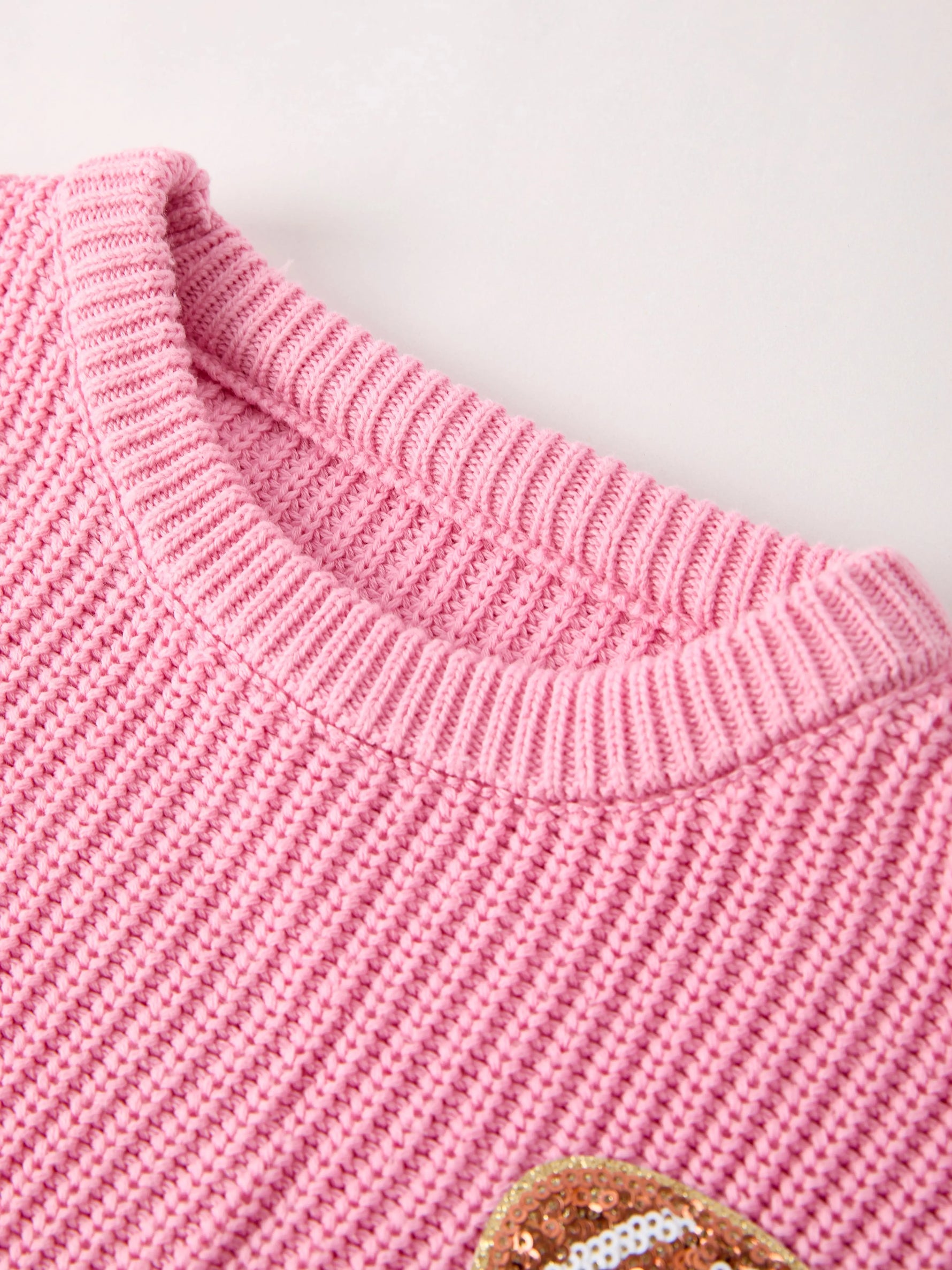 Rylee Faith Designs Winter Christmas Pink Football Girls Pullover Sweater - Apparel & Accessories > Clothing > Baby & Toddler Clothing > Baby & Toddler Tops > Sweaters Top
