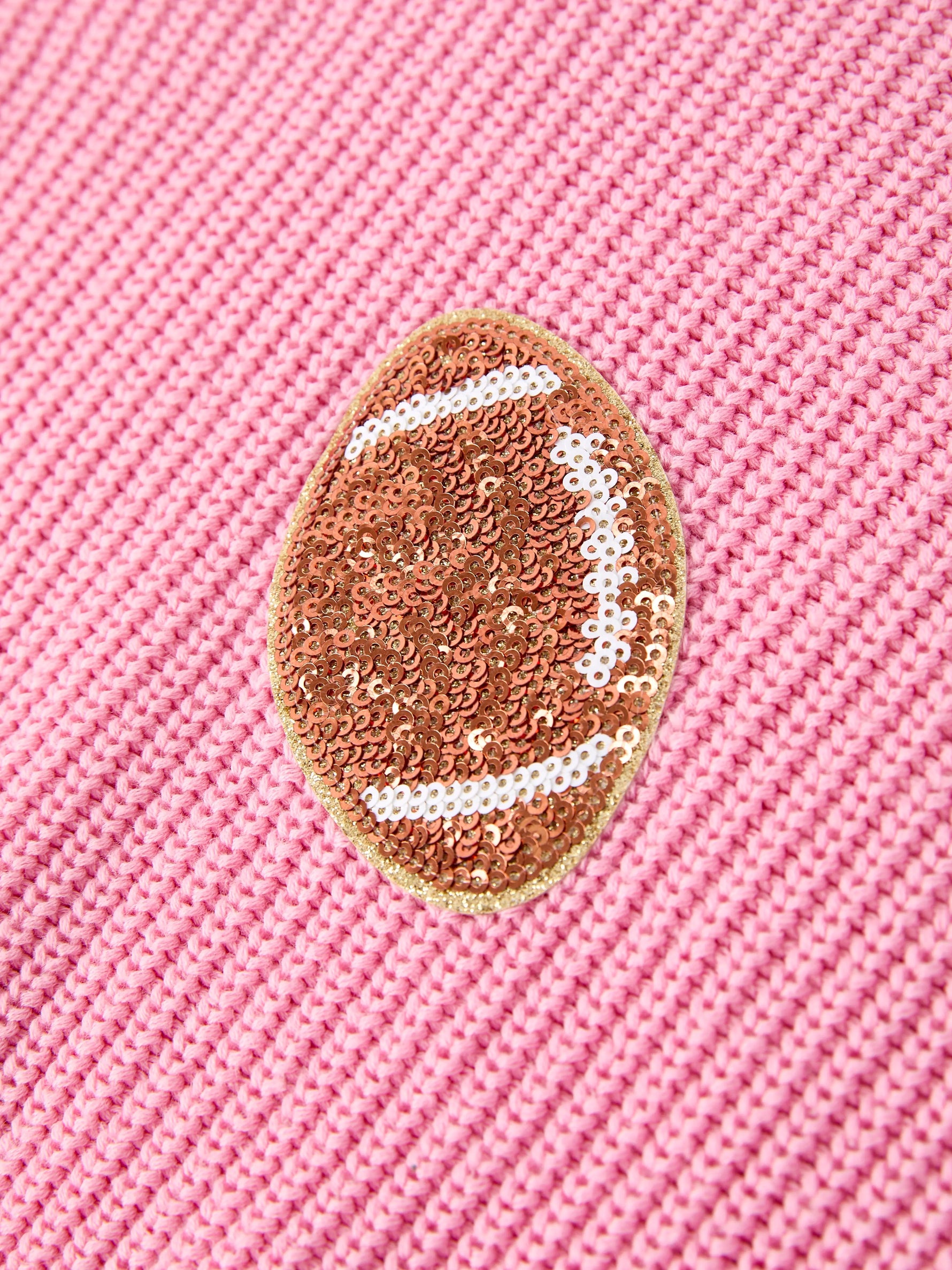 Rylee Faith Designs Winter Christmas Pink Football Girls Pullover Sweater - Apparel & Accessories > Clothing > Baby & Toddler Clothing > Baby & Toddler Tops > Sweaters Top