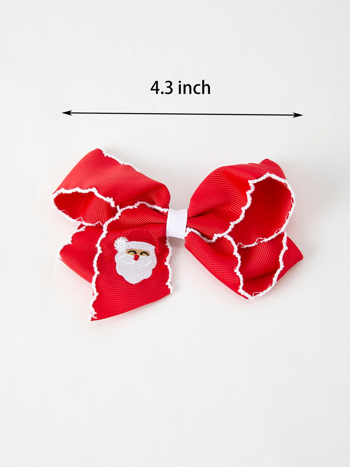 Winter Christmas Santa Hair Clip 4.3inch by Rylee Faith Designs