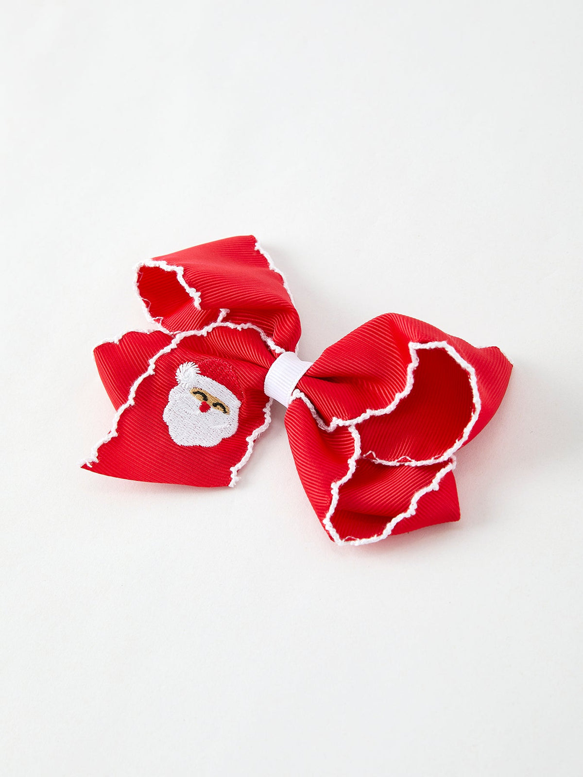 Winter Christmas Santa Hair Clip 4.3inch by Rylee Faith Designs