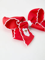 Winter Christmas Santa Hair Clip 4.3inch by Rylee Faith Designs