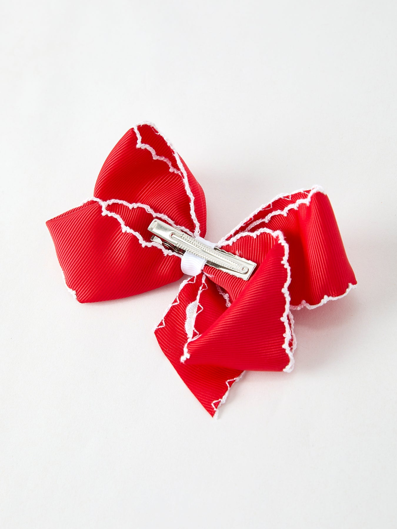 Winter Christmas Santa Hair Clip 4.3inch by Rylee Faith Designs