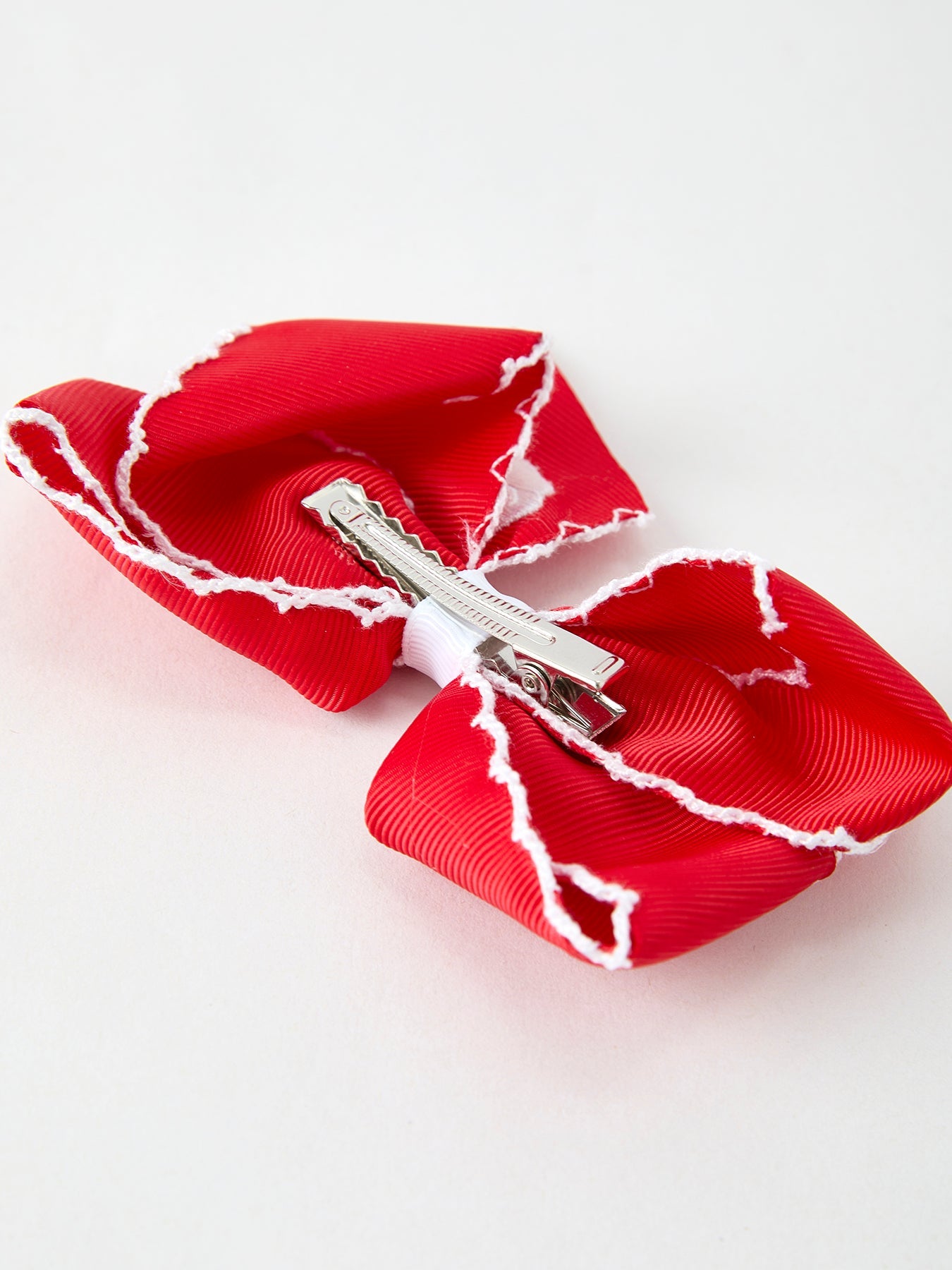 Winter Christmas Santa Hair Clip 4.3inch by Rylee Faith Designs
