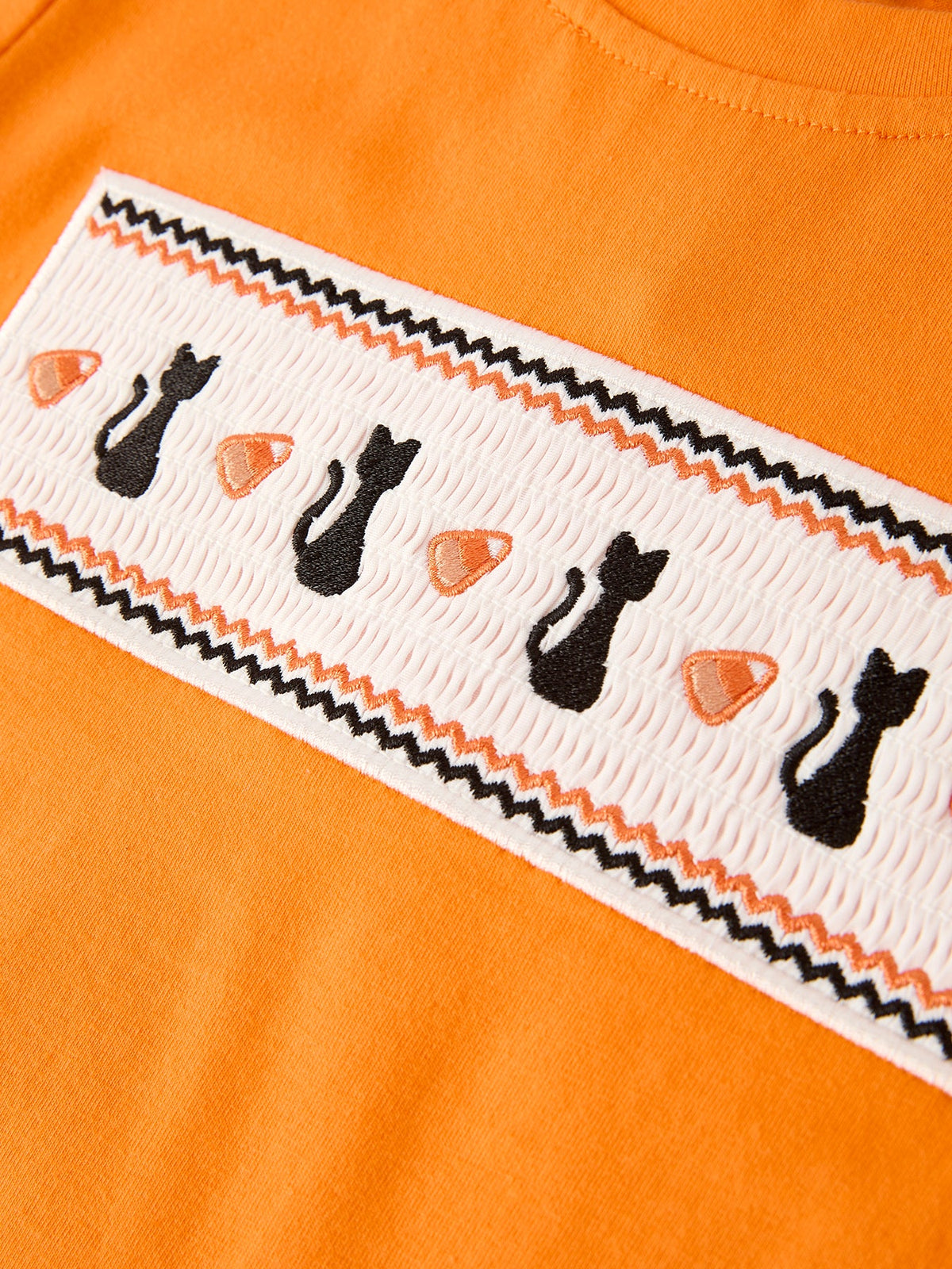 Halloween Striped Boy Set with Cat Smocking Embroidery –  Perfect for Fall by Rylee Faith Designs