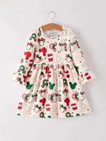 Rylee Faith Designs Merry Christmas Dress Featuring Candy Coffee And Characters - Apparel & Accessories > Clothing > Baby & Toddler Clothing > Baby & Toddler Dresses Dress