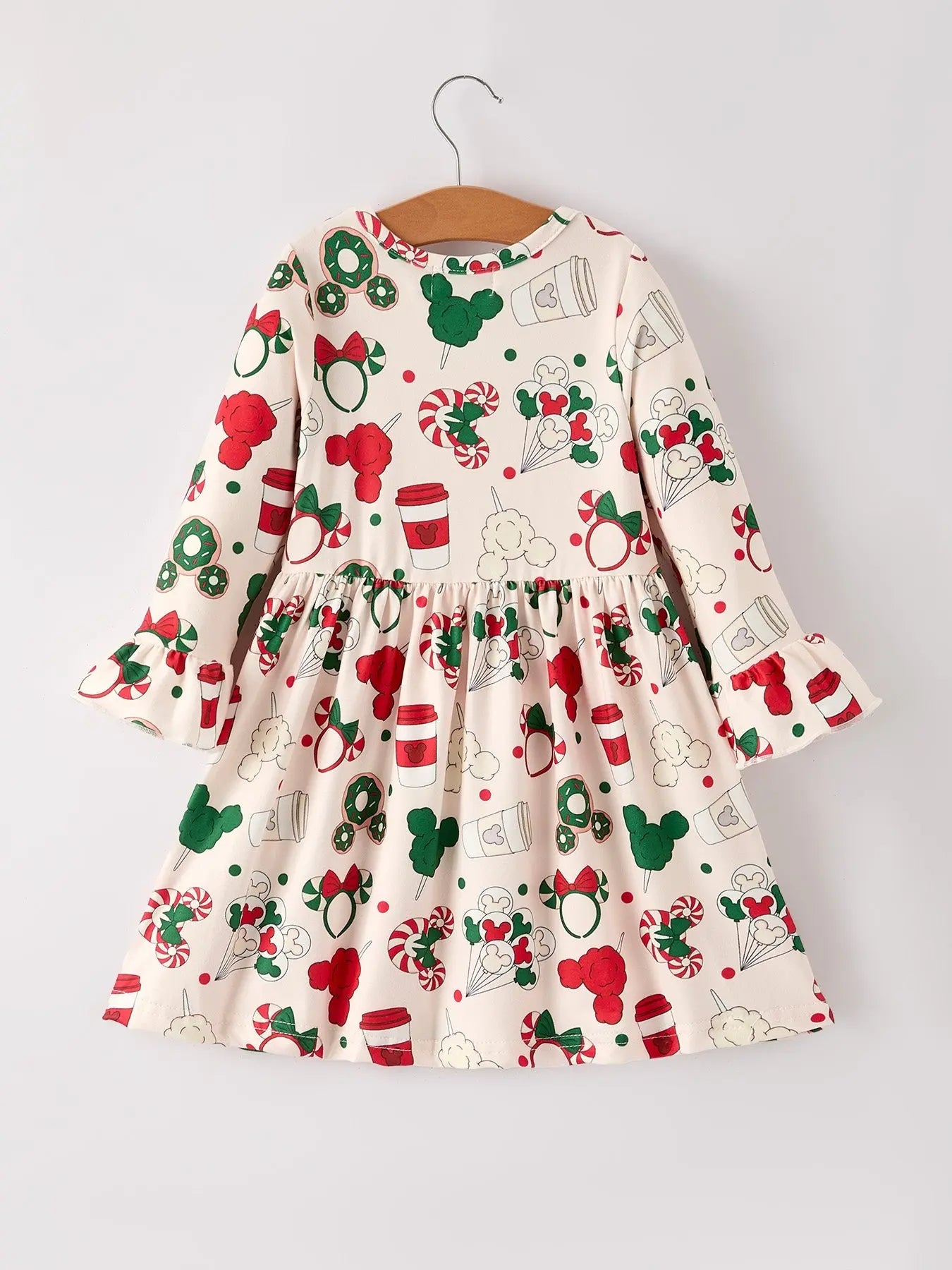Rylee Faith Designs Merry Christmas Dress Featuring Candy Coffee And Characters - Apparel & Accessories > Clothing > Baby & Toddler Clothing > Baby & Toddler Dresses Dress