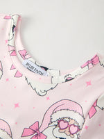 Rylee Faith Designs Christmas Pink Santa Claus Print Girls Holiday Dress - Apparel & Accessories > Clothing > Baby & Toddler Clothing > Baby & Toddler Dresses Dress