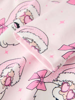 Rylee Faith Designs Christmas Pink Santa Claus Print Girls Holiday Dress - Apparel & Accessories > Clothing > Baby & Toddler Clothing > Baby & Toddler Dresses Dress