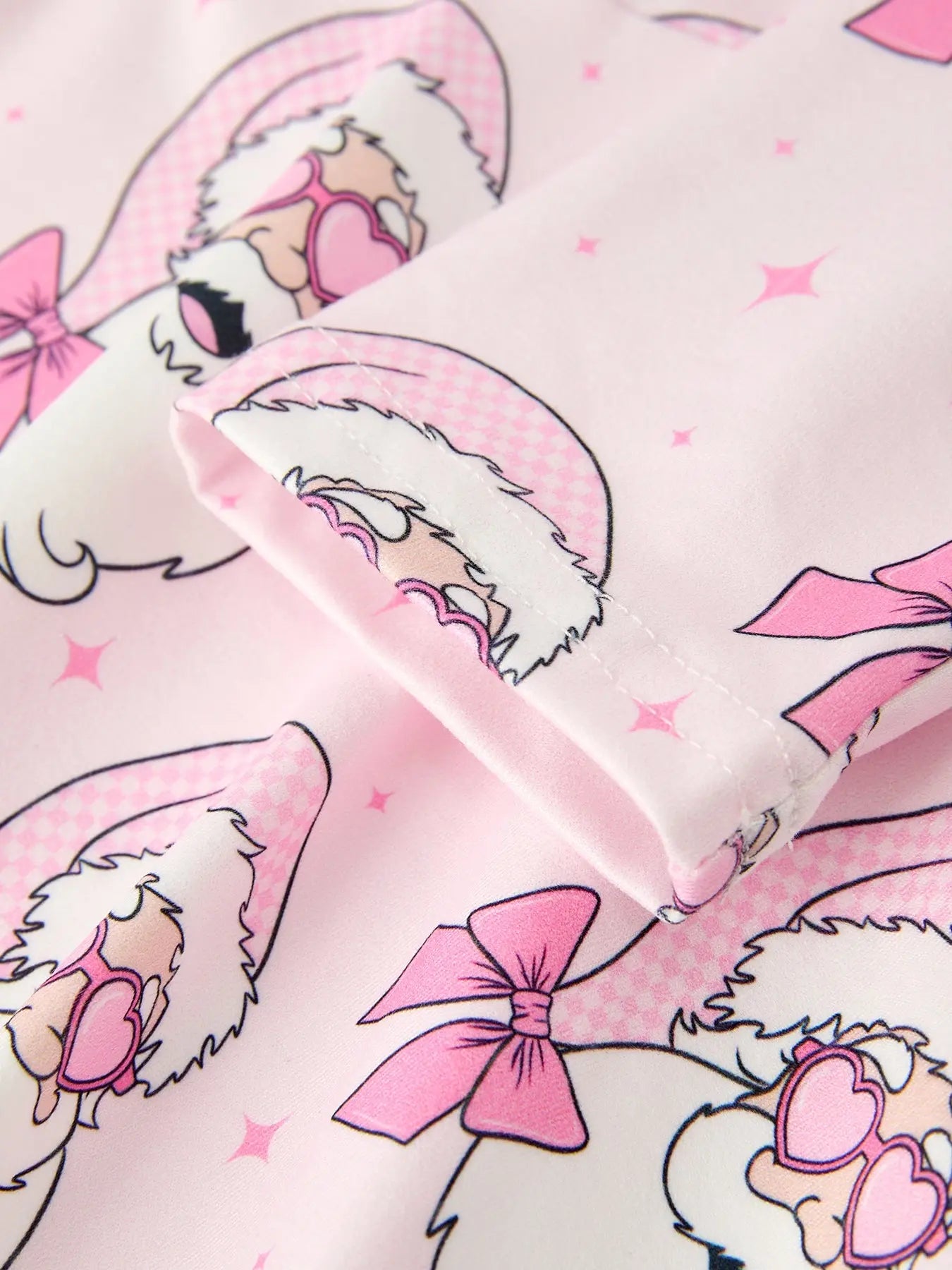 Rylee Faith Designs Christmas Pink Santa Claus Print Girls Holiday Dress - Apparel & Accessories > Clothing > Baby & Toddler Clothing > Baby & Toddler Dresses Dress