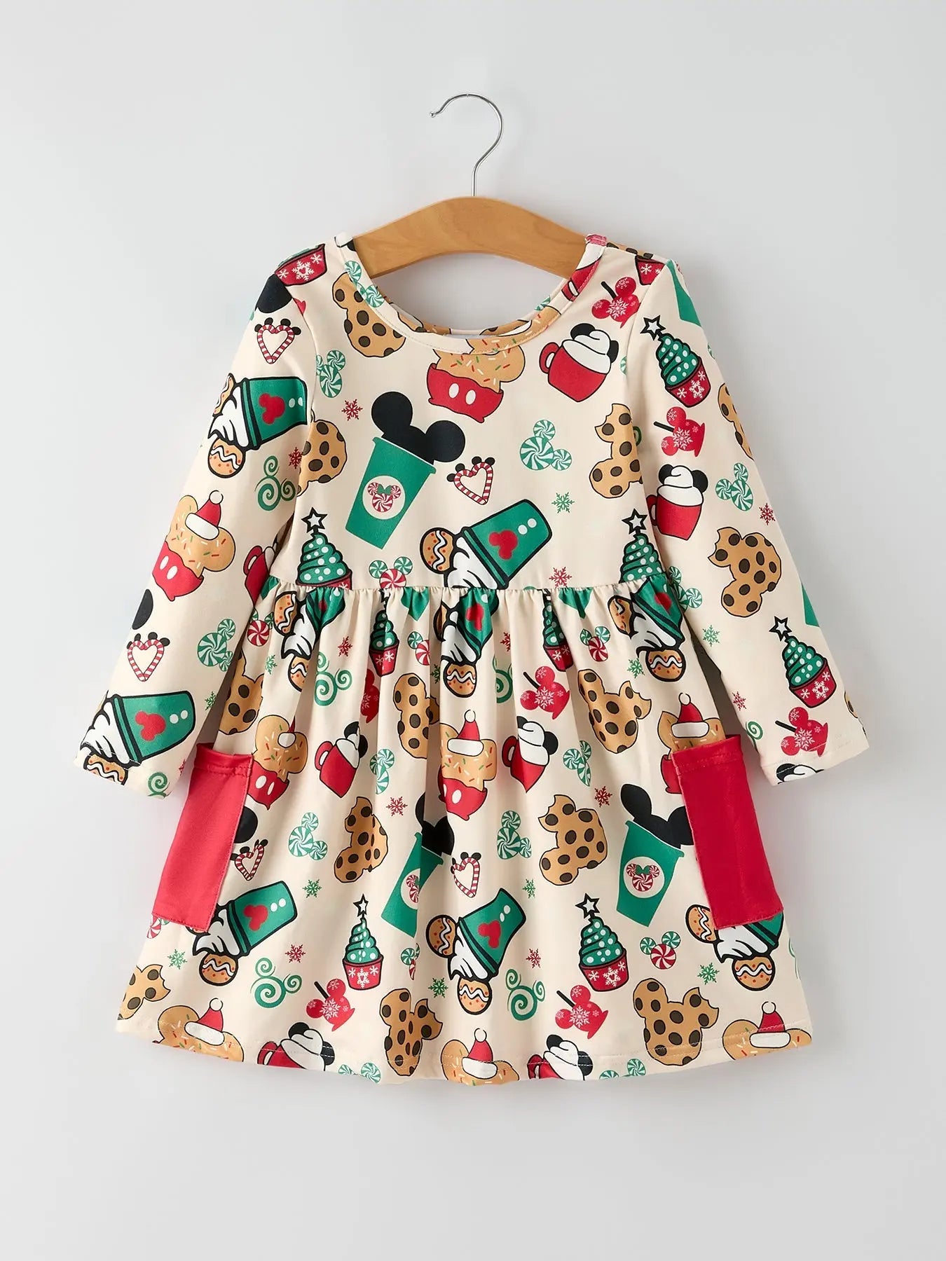 Rylee Faith Designs Christmas Merry Moments Cupcakes Cookies Candy Dress Girls - Apparel & Accessories > Clothing > Baby & Toddler Clothing > Baby & Toddler Dresses Dress