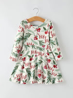 Rylee Faith Designs Christmas Joyful Dress For Girls With Holly And Red Berries - Apparel & Accessories > Clothing > Baby & Toddler Clothing > Baby & Toddler Dresses Dress