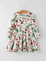 Rylee Faith Designs Christmas Joyful Dress For Girls With Holly And Red Berries - Apparel & Accessories > Clothing > Baby & Toddler Clothing > Baby & Toddler Dresses Dress