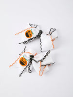 Halloween Pumpkin Hair Bows: White Ribbon Design（2PCS） by Rylee Faith Designs