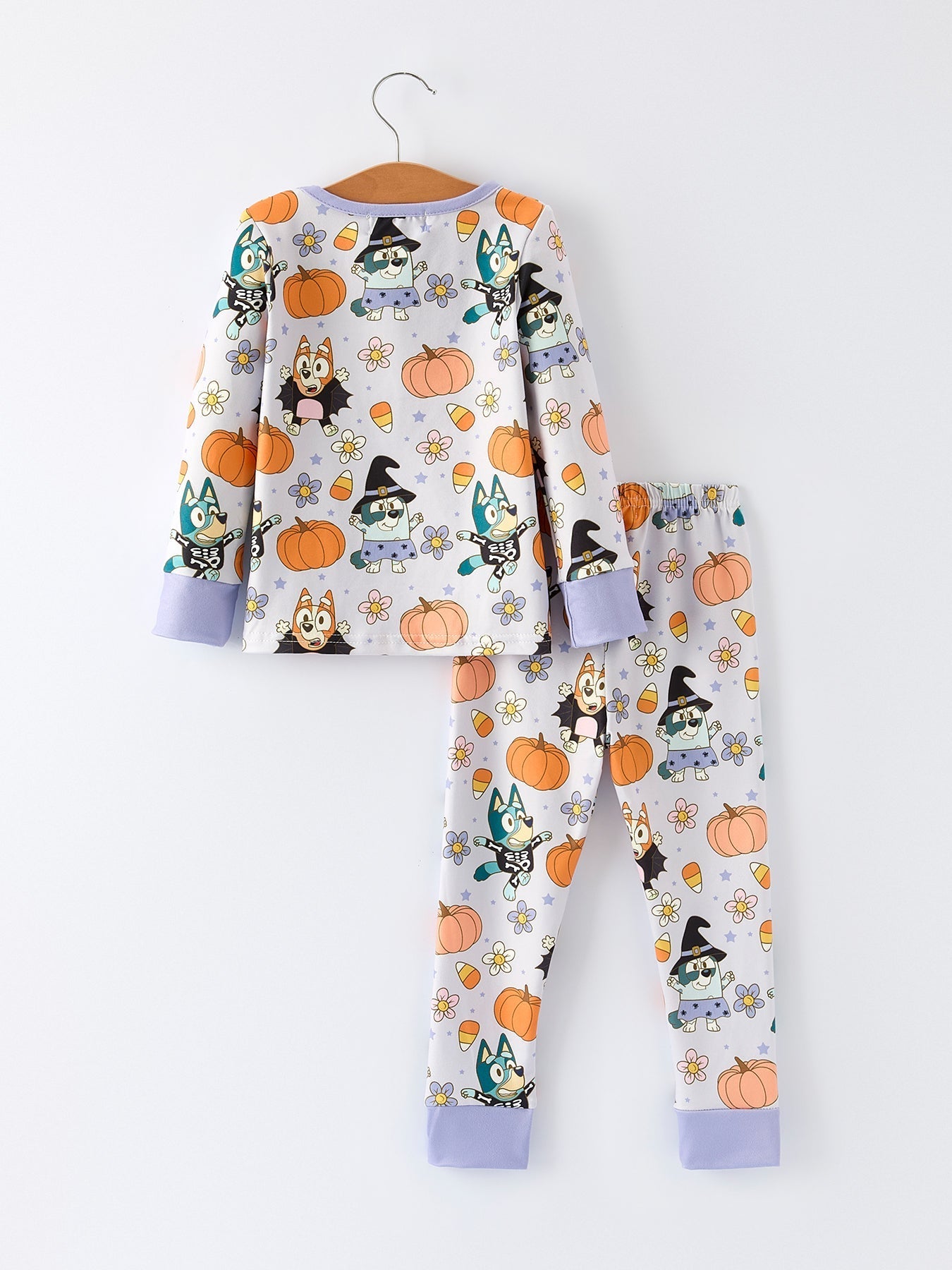 Purple Halloween Character Print Girls Pajama Set Sleepwear Rylee Faith Designs Everetts Place: Online Boutique