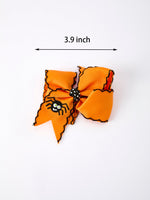 Halloween Spider Hair Bows: Orange Ribbon Design (2PCS) by Rylee Faith Designs
