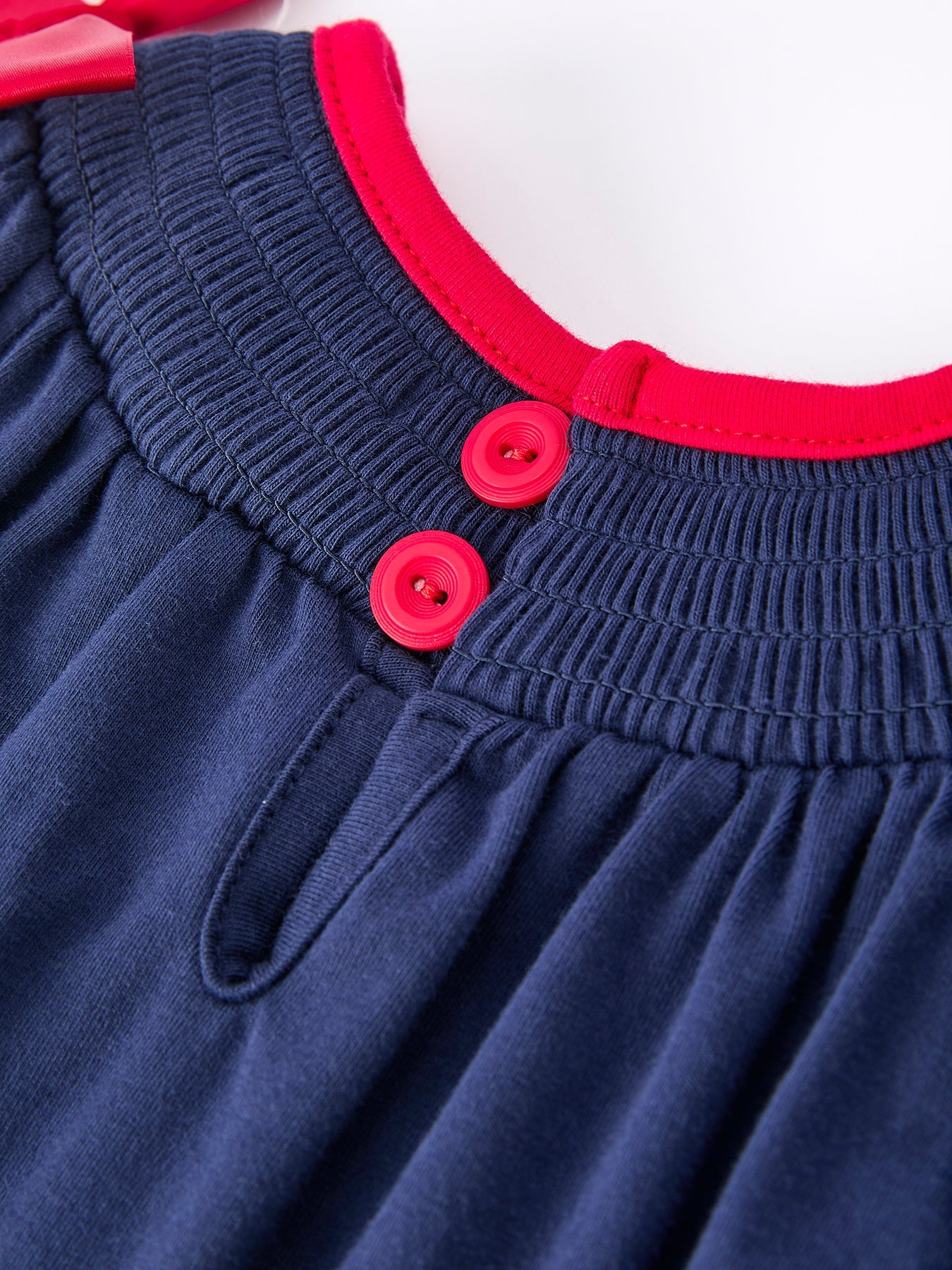 Christmas Holiday Celebration Baby Girls Romper: Navy with Santa Sleigh by Rylee Faith Designs