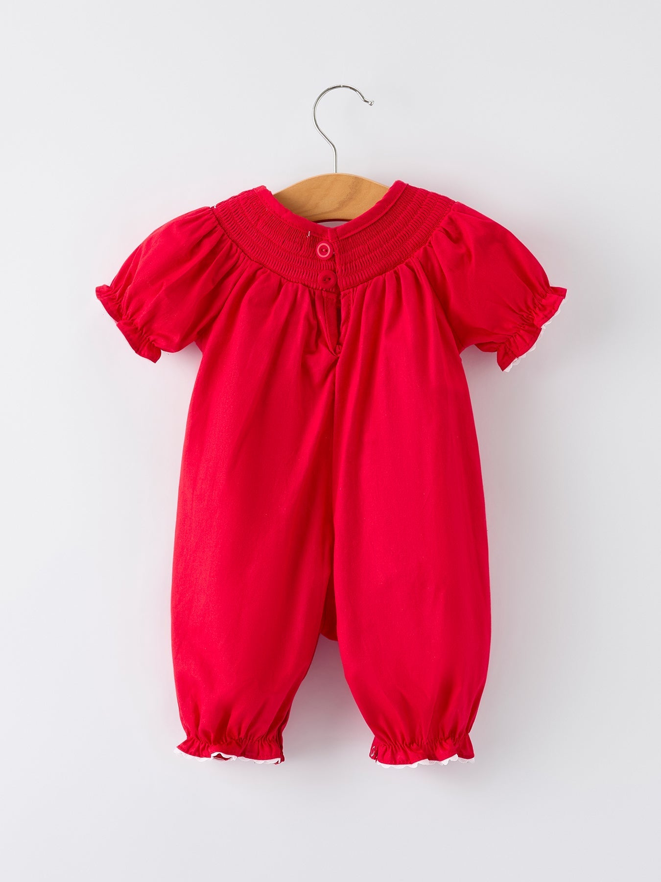 Red Christmas Baby Girls Romper Nativity Embroidery Rylee Faith Designs Everetts Place: Online Boutique