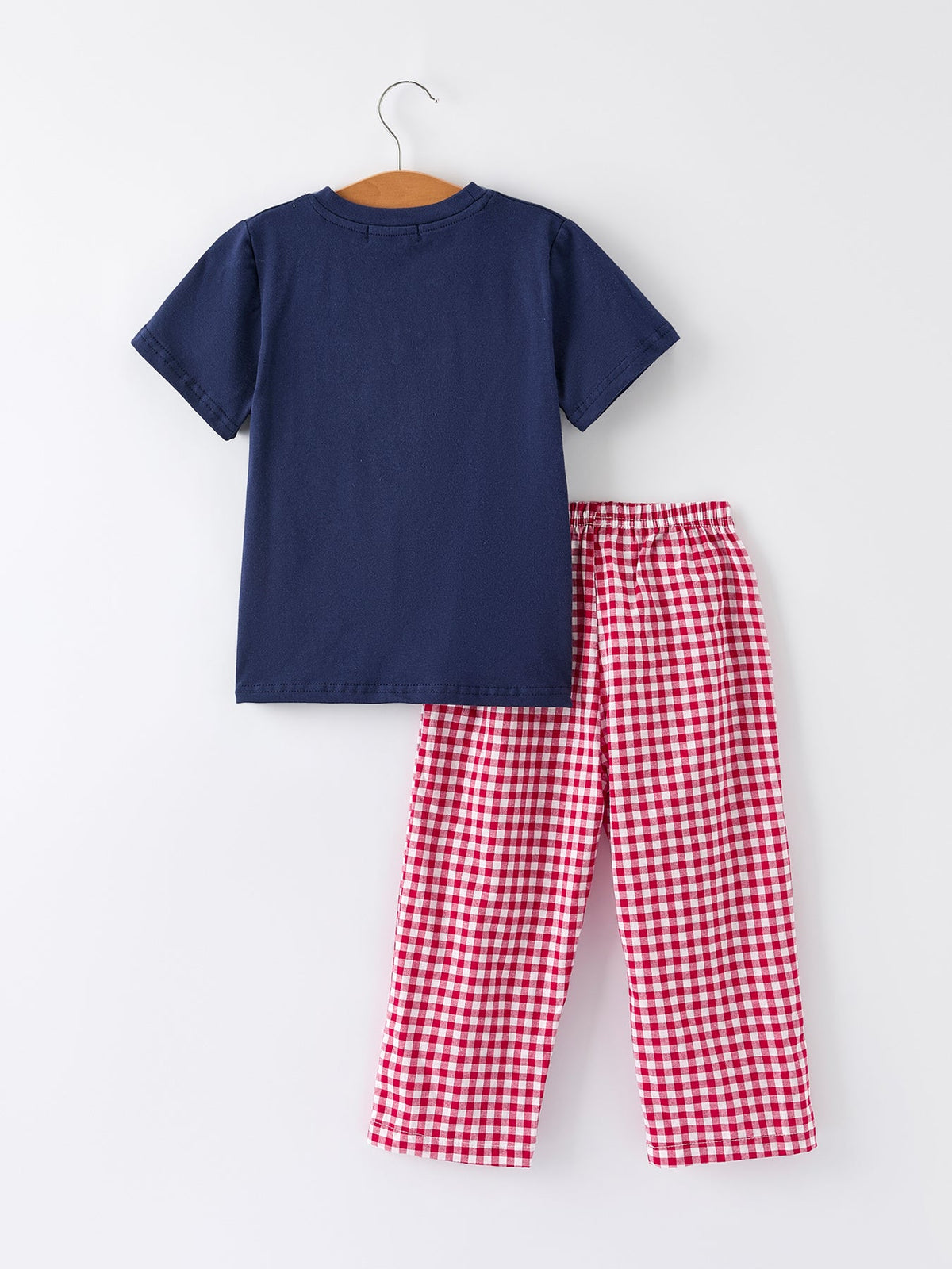 Christmas Holiday Celebration Boys Set: Navy with Santa Sleigh by Rylee Faith Designs