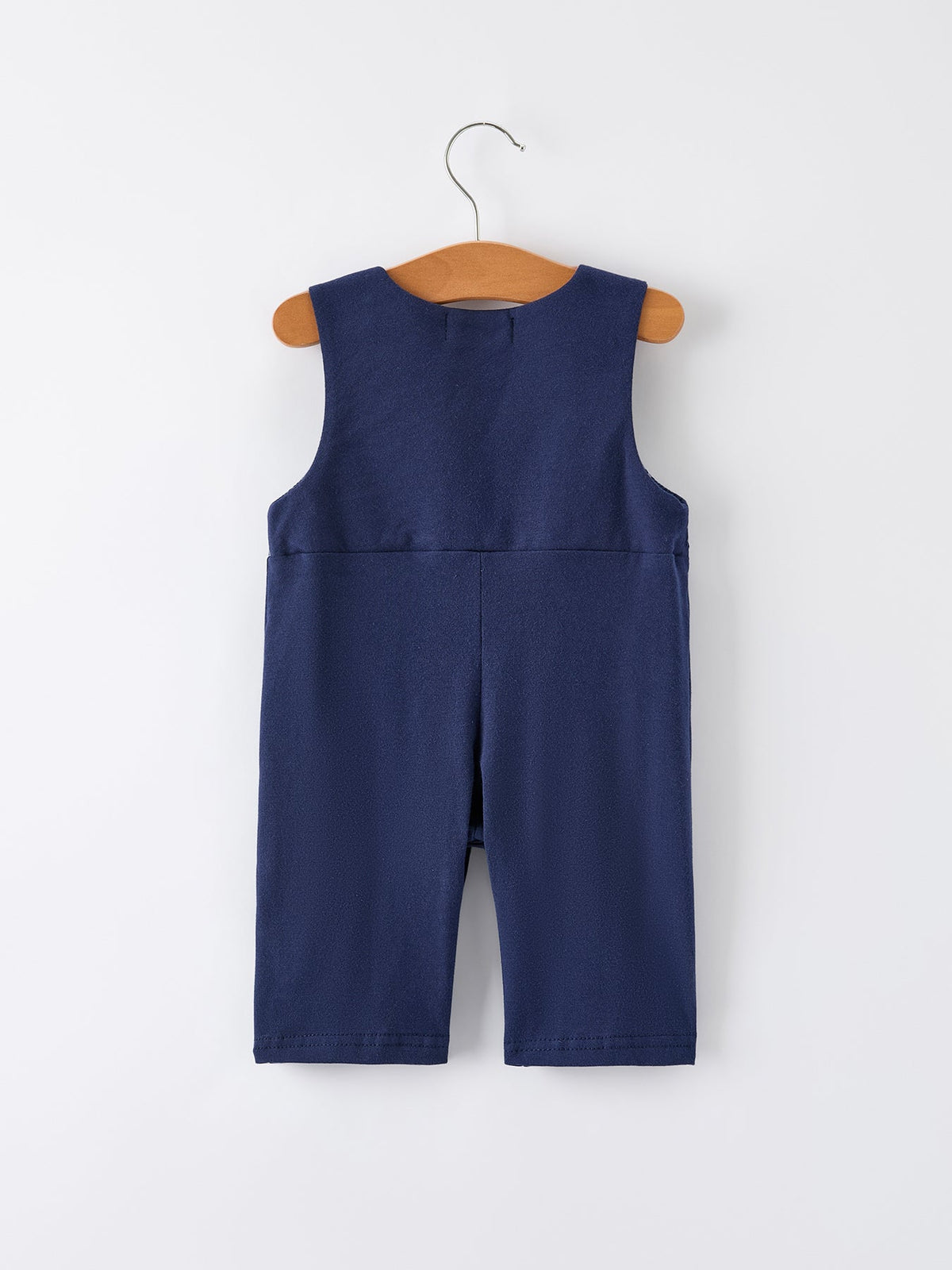 Christmas Holiday Celebration Baby Boys Romper: Navy with Santa Sleigh by Rylee Faith Designs