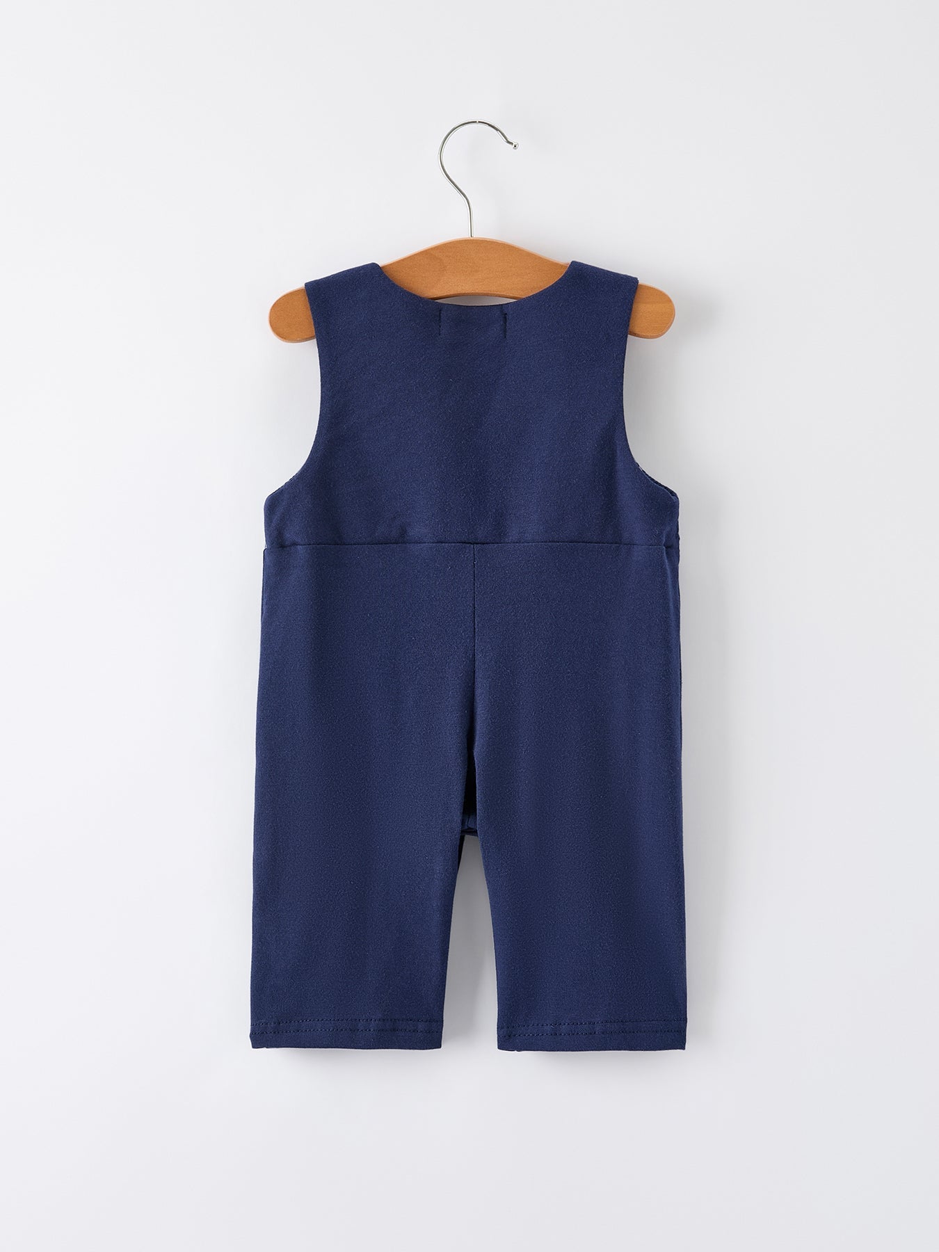 Christmas Holiday Celebration Baby Boys Romper: Navy with Santa Sleigh by Rylee Faith Designs