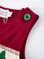 Christmas Tree Dog Smocking Embroidered Baby Boys Romper by Rylee Faith Designs