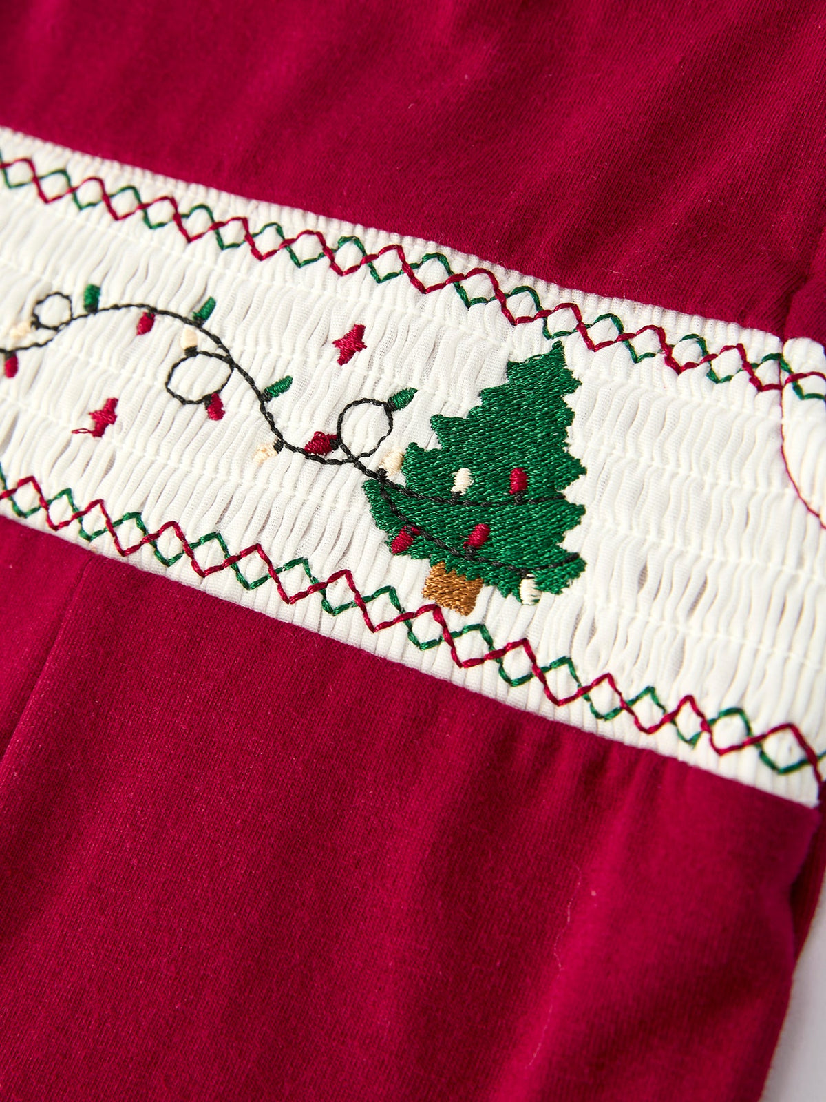 Christmas Tree Dog Smocking Embroidered Baby Boys Romper by Rylee Faith Designs