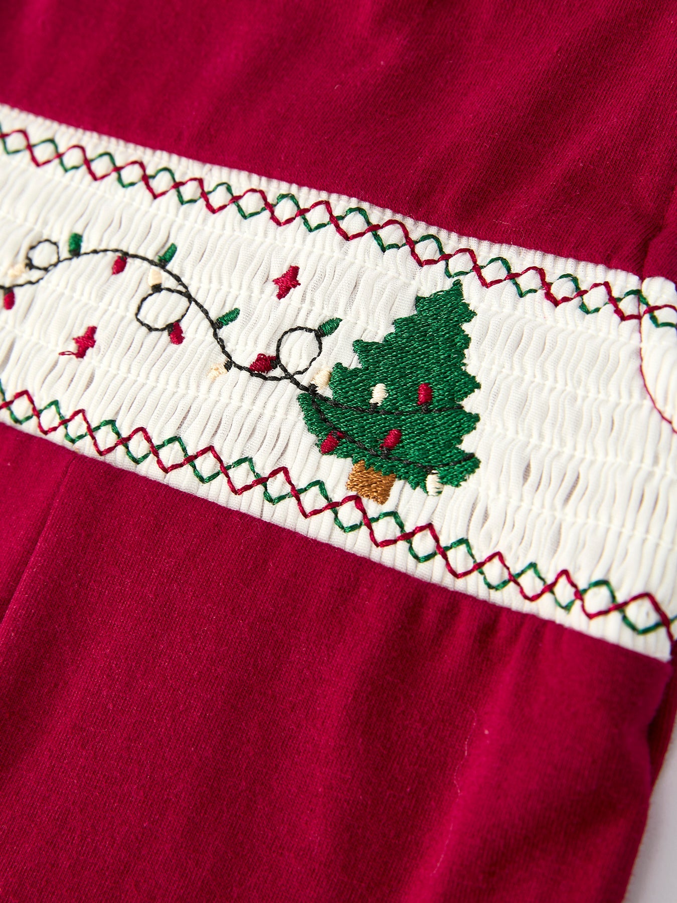 Christmas Tree Dog Smocking Embroidered Baby Boys Romper by Rylee Faith Designs