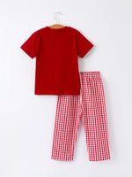 Christmas Smocking Embroidered Christmas Tree Plaid Boys Set by Rylee Faith Designs