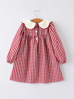 Christmas Embroidered Christmas Tree Plaid Girls Dress by Rylee Faith Designs