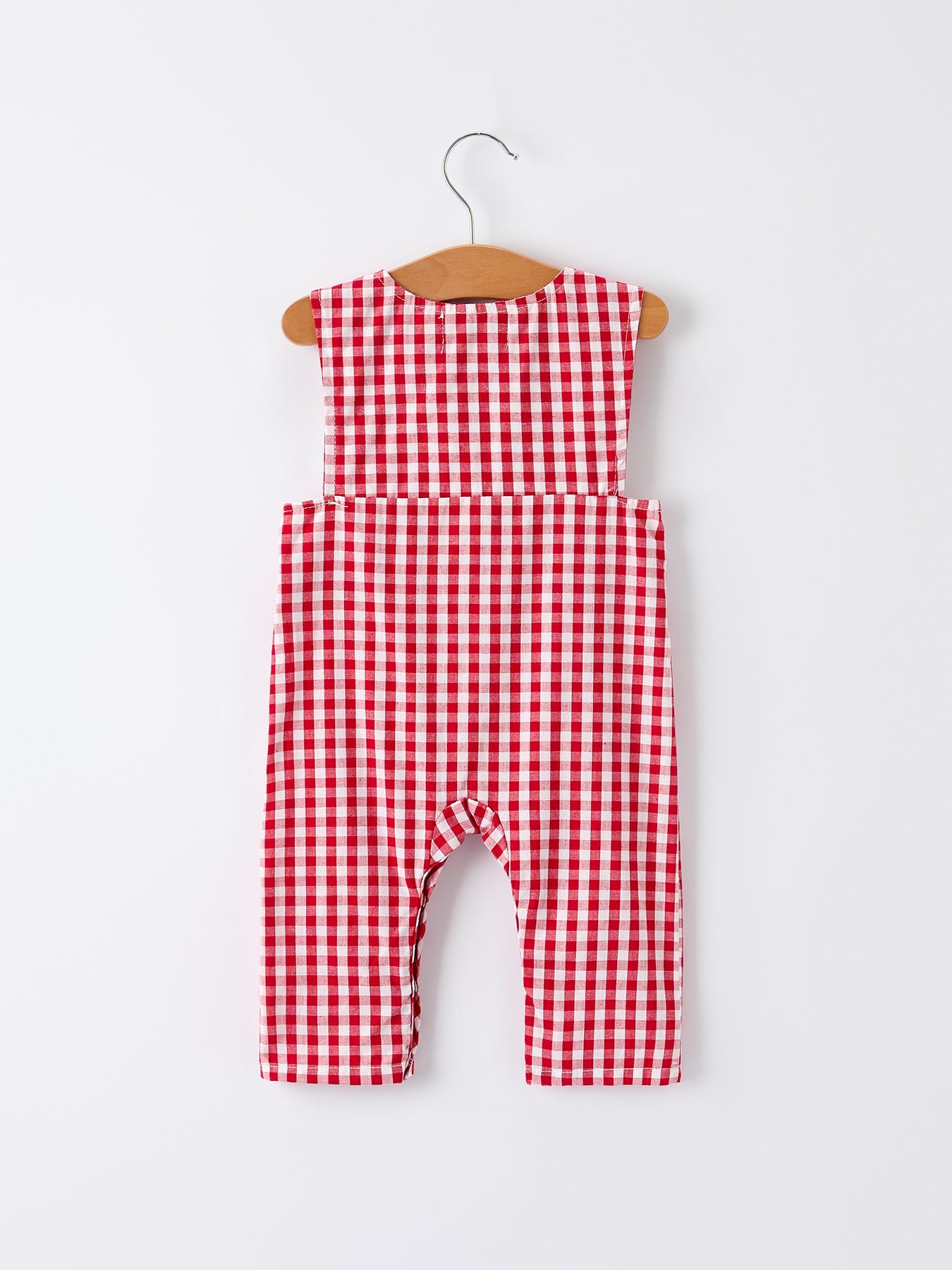 Christmas Smocking Embroidered Christmas Tree Plaid Plaid Baby Boy Romper by Rylee Faith Designs