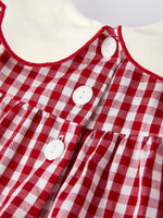 Christmas Tree Embroidery Red Gingham Long Sleeve Baby Girl Bloomers Set by Rylee Faith Designs