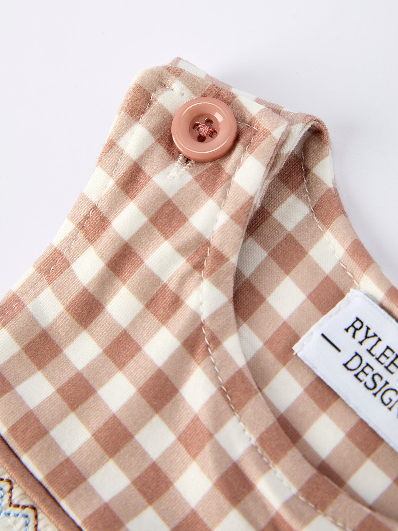 Christmas Vintage-Style Plaid Embroidered Gingerbread and Bows Boy Romper by Rylee Faith Designs