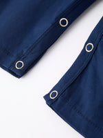 Christmas Navy Blue Nativity Smocking Embroidered Baby Boy Romper by Rylee Faith Designs