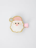 Christmas Pink Santa Girls 2-inch Hair Clip– Pink Girls' Hair Accessory by Rylee Faith Designs
