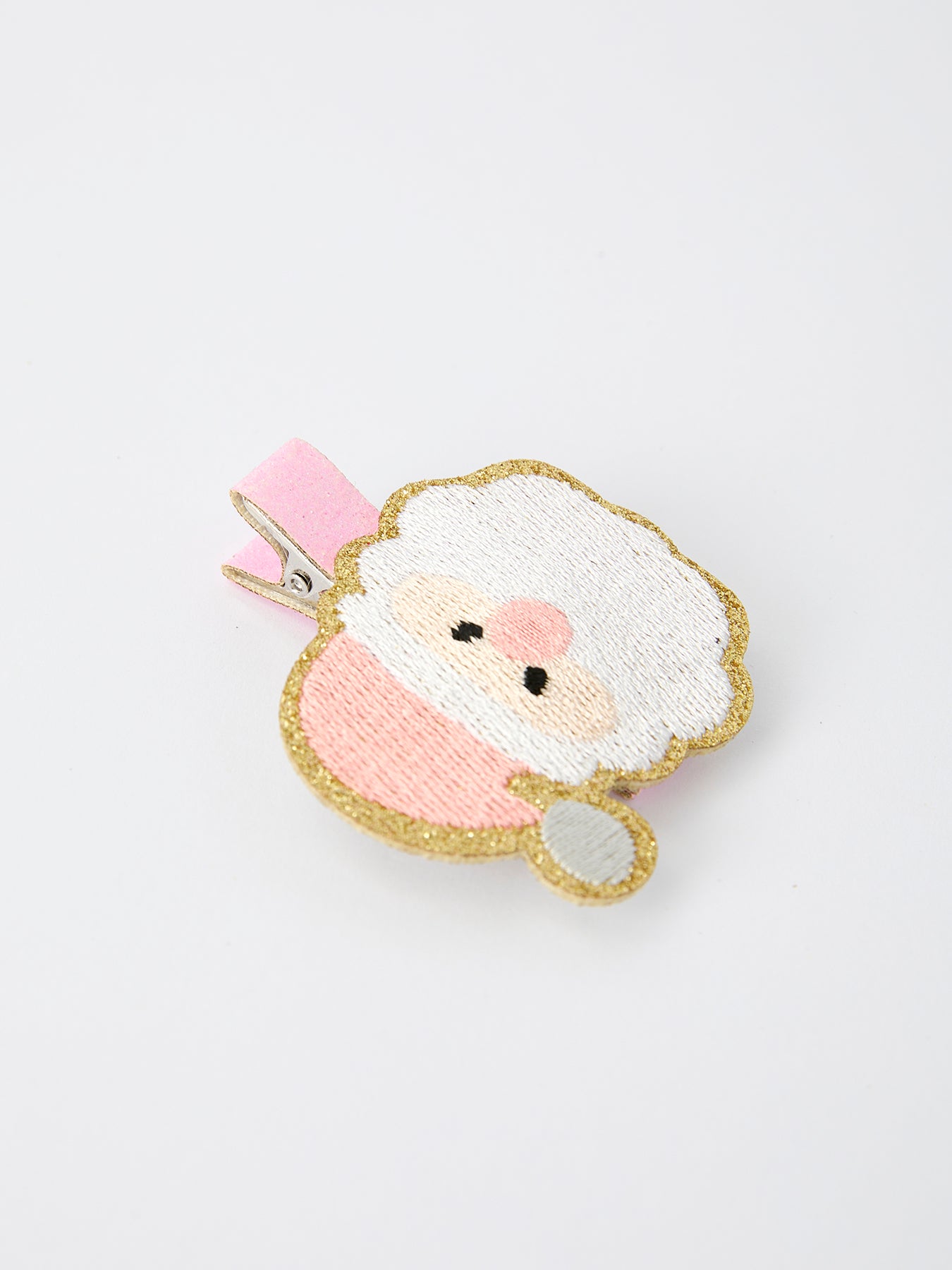 Christmas Pink Santa Girls 2-inch Hair Clip– Pink Girls' Hair Accessory by Rylee Faith Designs